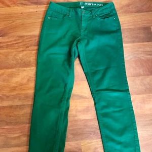 New York & Co Emerald green skinny curvy jeans